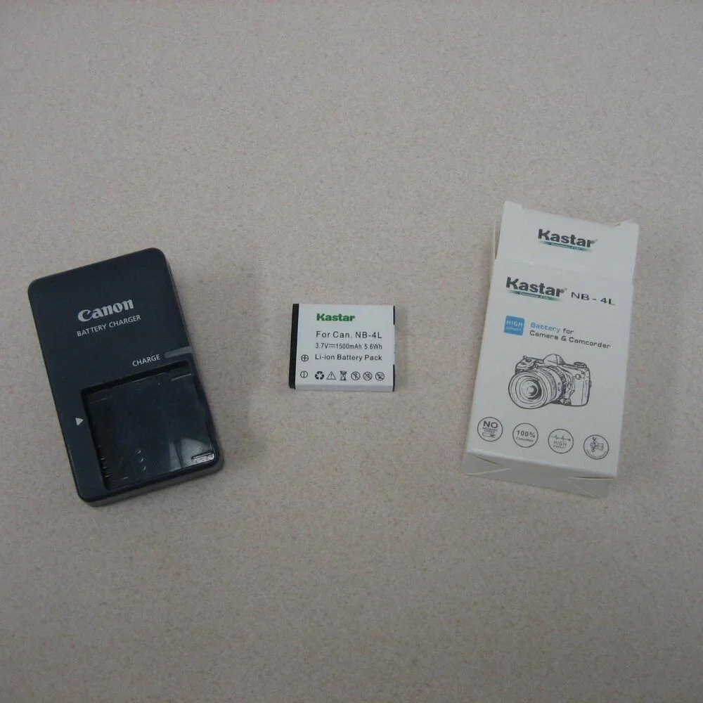 Canon CB-2LV Charger +NEW NB-4L Battery for Power Shot SD30, 40, 450,750, 1100